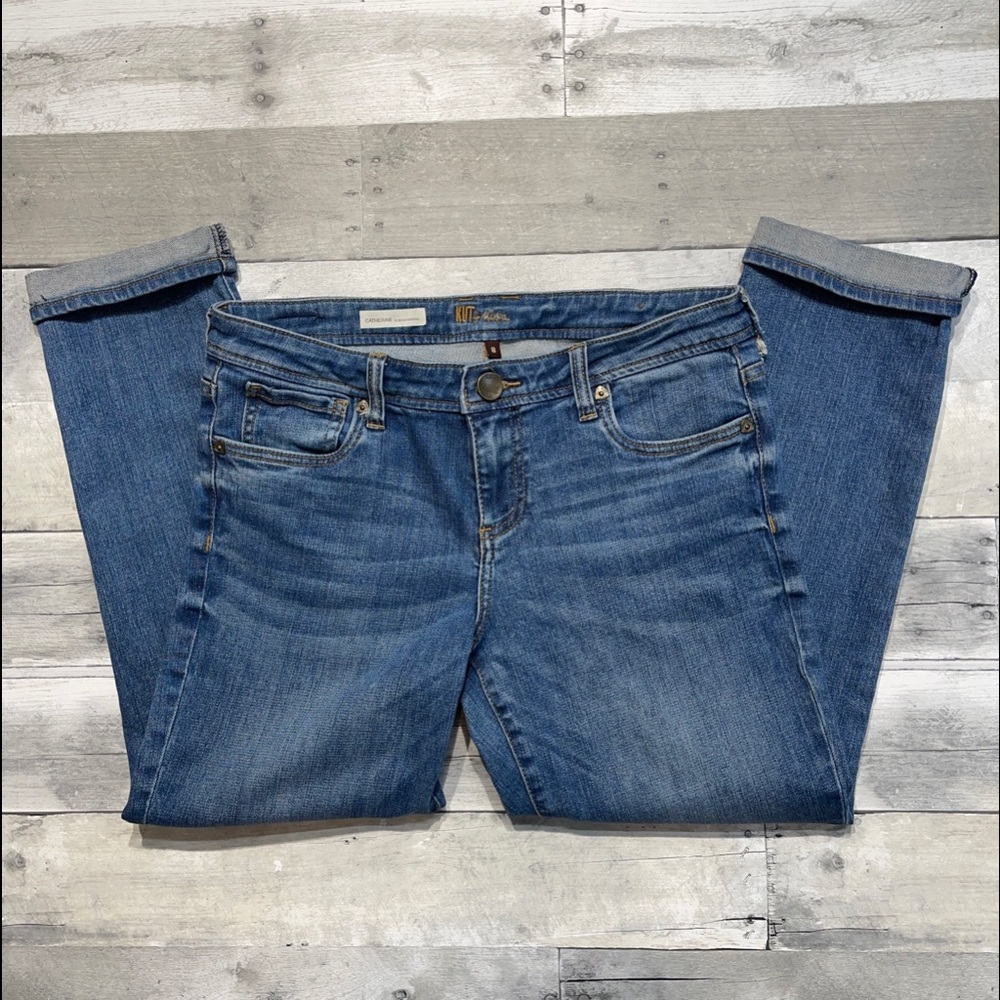 Kut from the Kloth ( size 6) Cropped Blue Jeans - these run very small.